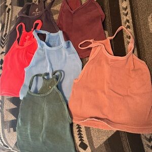 Bundle of 6 free people happiness runs ribbed tops